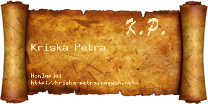 Kriska Petra névjegykártya